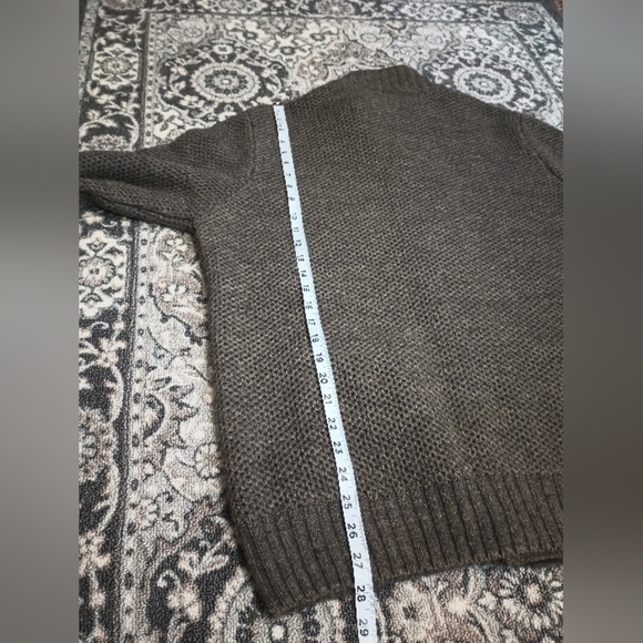 Daniele Blasi Mens Chunky Knit Cardigan XL Gray Sherpa Collar Wool Blend Grandpa - Picture 12 of 13